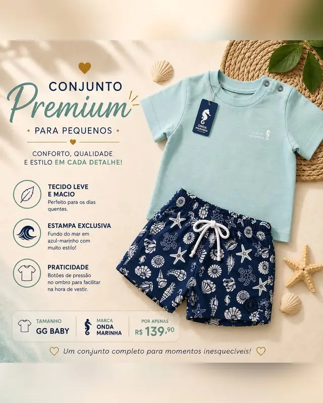Conjunto Premium Onda Marinha